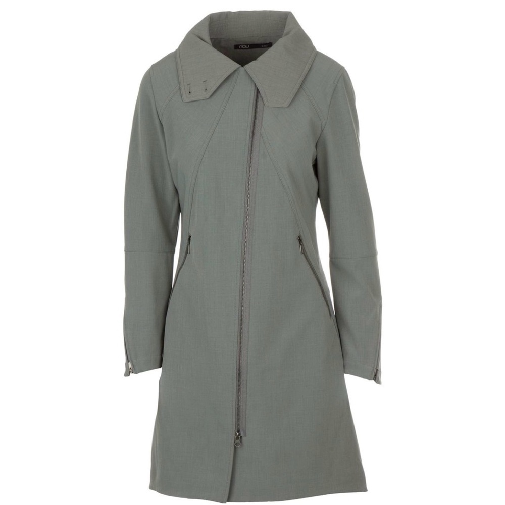 NAU Women's Sequenchshell Waterproof Trench Rain Coat Jacket Gray Sz Small